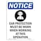 Signmission OSHA Sign, Ear Protection Must With, 5in X 3.5in Decal, 3.5" W, 5" H, Portrait, OS-NS-D-35-V-11617 OS-NS-D-35-V-11617 - alternate 1
